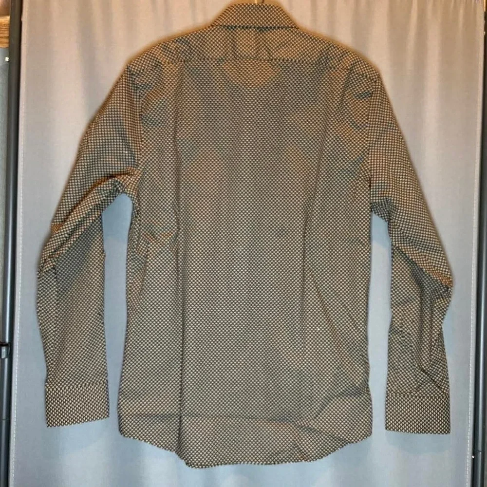 Banana Republic Men's Dark Brown Micro-Dot Dress Shirt